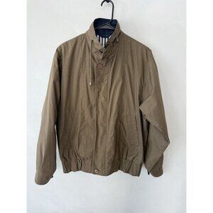 VINTAGE TOWNE BY LONDON FOG BOMBER JACKET Small Zip Up Brown light Weight Coat